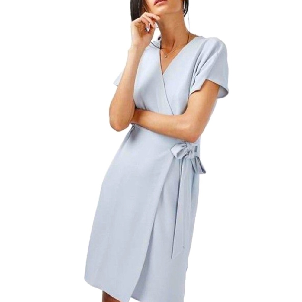 Topshop Baby Blue Wrap Dress